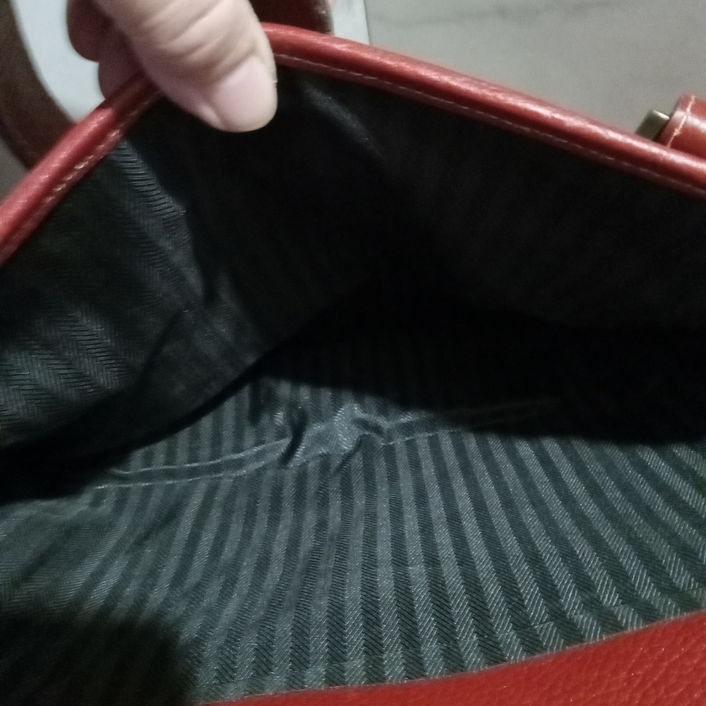 ClareChase Maroon Leather Computer Bag with Buckle Detail - Picture 7 of 12